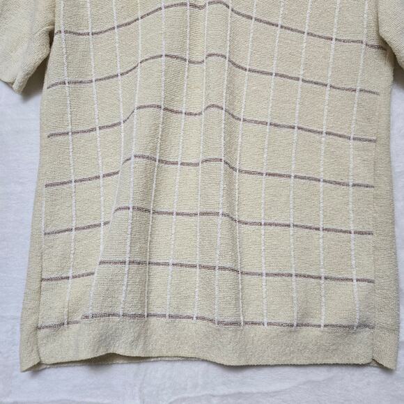 Lahmar Vintage 60s 70s Prep Countryclub Grandpa Plaid Knit Golf Polo Sweater M - Picture 5 of 10